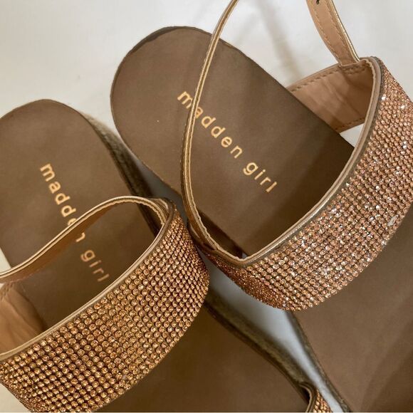 MADDEN GIRL GLITZIE PLATFORM SANDALS IN GOLD GLITTER - Picture 3 of 7